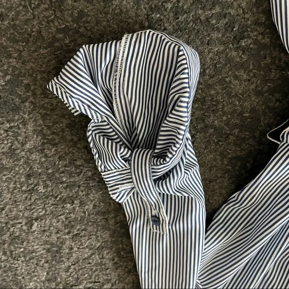 mlle gabrielle striped waist tie midi dress - Picture 3 of 4